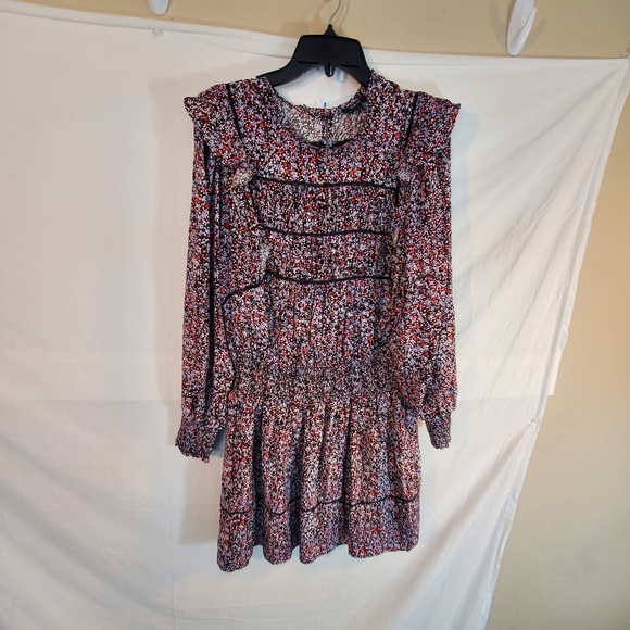 Rails Women's Size Large Faren Midnight Meadow Floral Long Sleeve Dress EUC - Picture 3 of 5